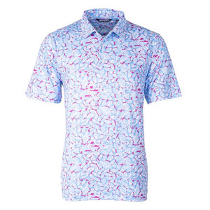 Cutter & Buck Pike Golf Polo Petal Floral Print Shirt Size L